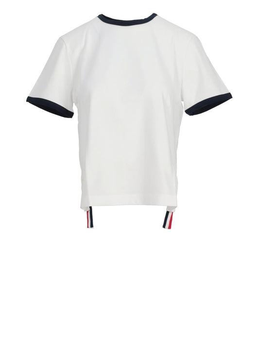 RWB-stripe logo-patch T-shirt