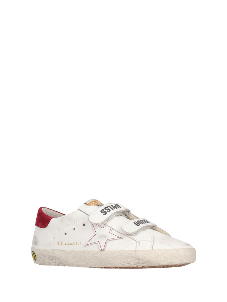 OLD SCHOOL LEATHER UPPER TOE TONGUE STAR AND STRAP SUEDE HEEL
