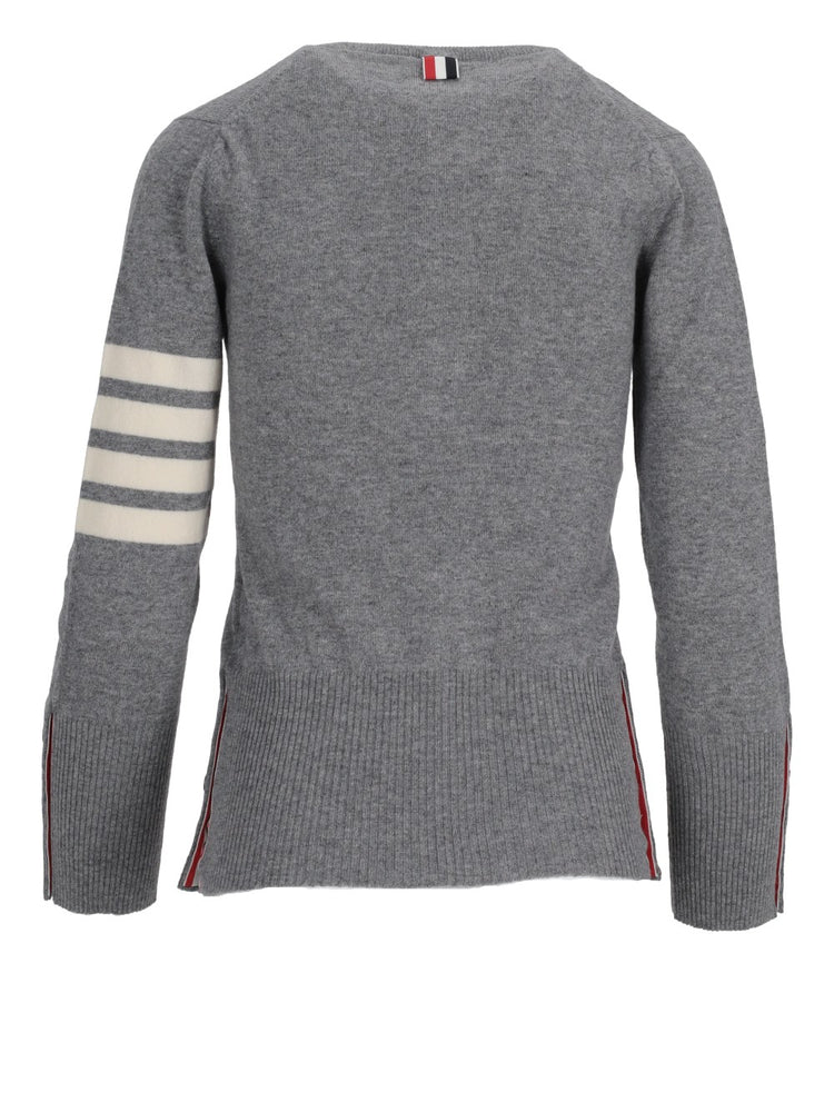 CLASSIC CREWNECK CARDIGAN W/ 4 BAR IN CASHMERE