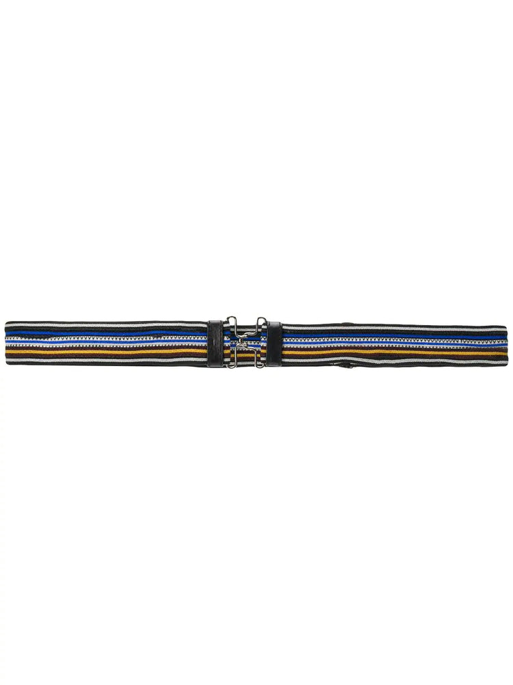 PRADA Striped clasp buckle belt