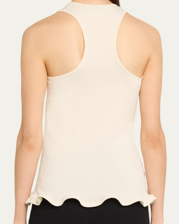 FRILLED HEM RIB TANK