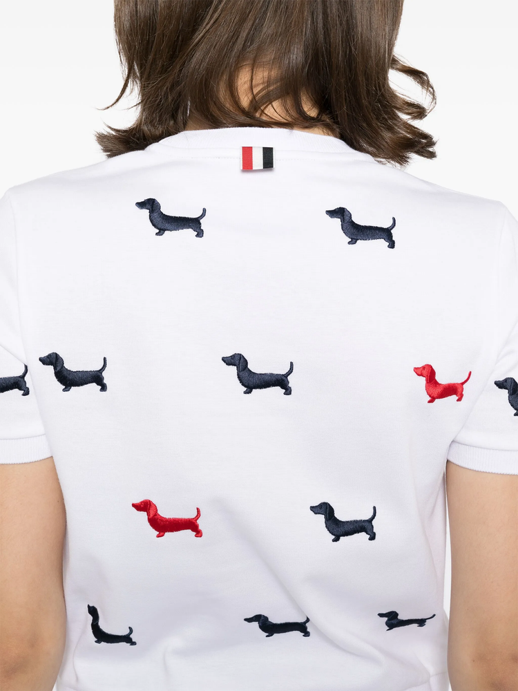 embroidered-hector dog logo T-shirt