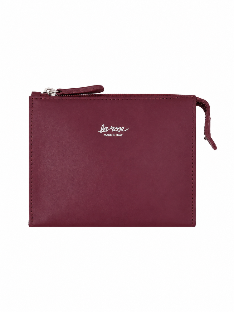 minimal leather make-up bag