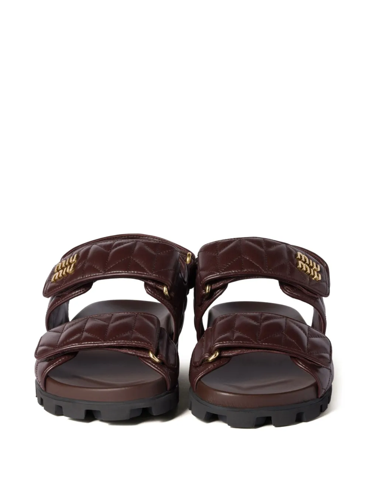 leather nappa matelassé sandals