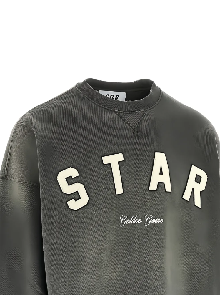 STAR/ UNISEX BOXI CREWNECK/ SUNFADED WASH/ STAR GOLDEN GOOSE PRINT