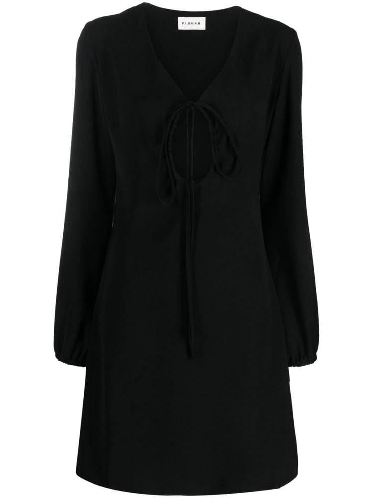 PAROSH Abito V-neck keyhole dress