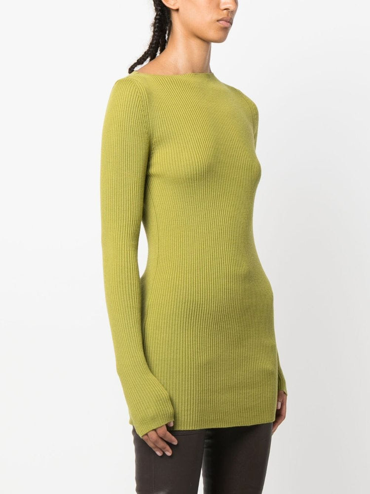 RICK OWENS cut-out ribbed jumper