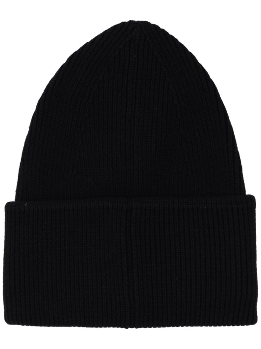 OFF STAMP LOOSE KNIT BEANIE BLACK WHITE