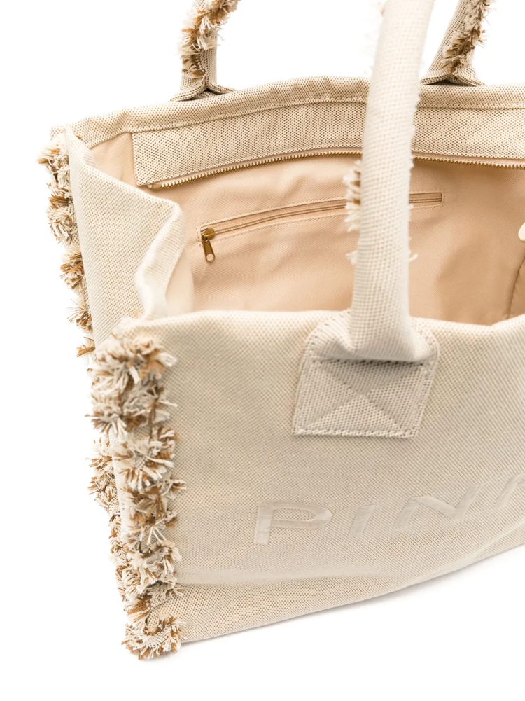 logo-embroidered beach bag