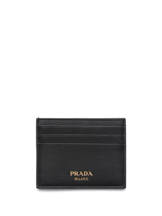 logo-stamp leather card holder