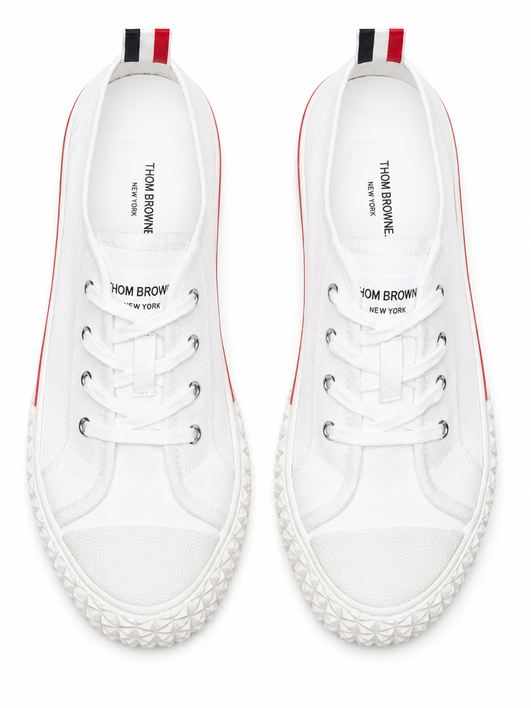 COLLEGIATE LOW TOP TRAINER W/ TARTAN TREAD SOLE IN ORGANIC CANVAS