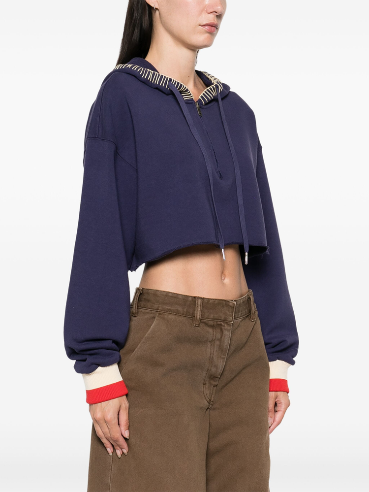 journey half-zip cropped hoodie