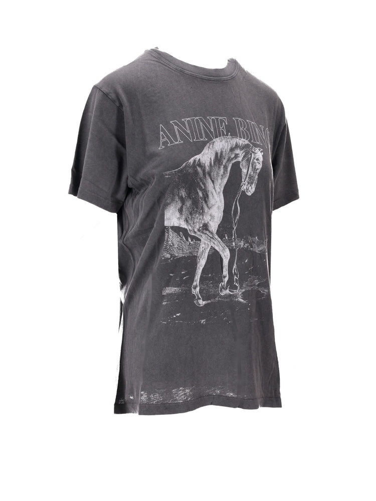 LILI TEE HORSE - WASHED BLACK