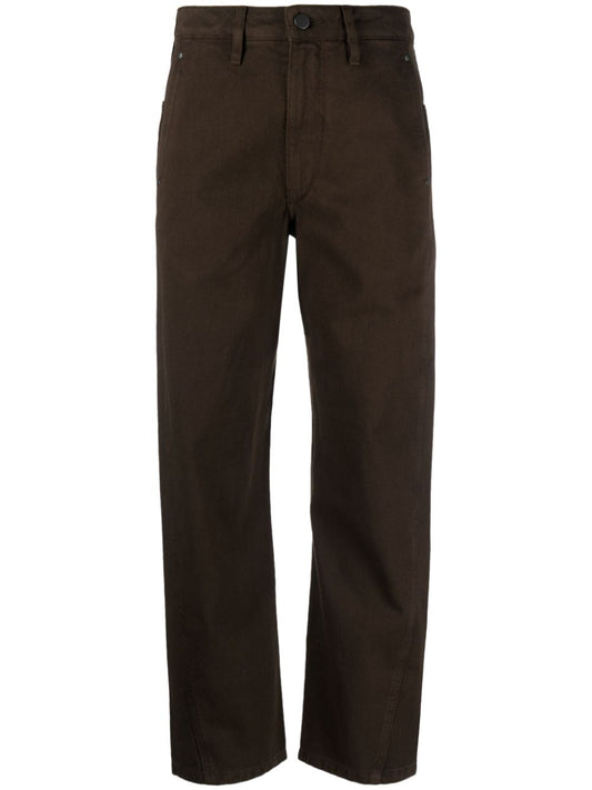 high-waist straight trousers