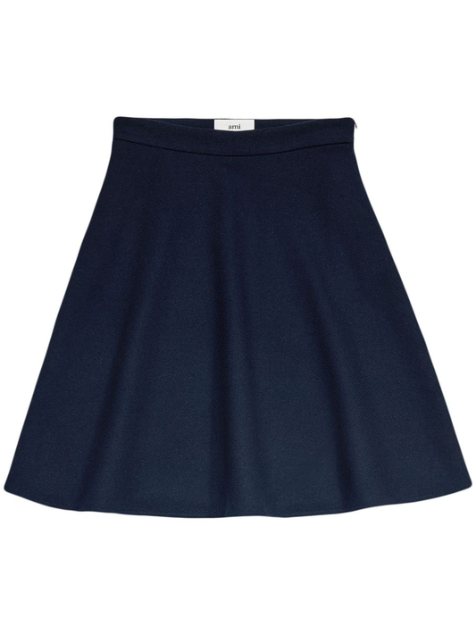 viring-wool blend A-line skirt