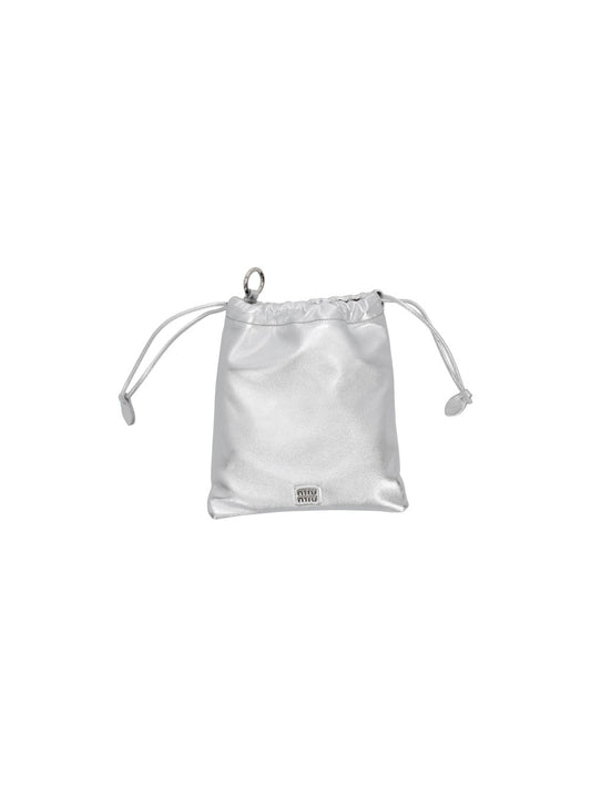 metallic leather pouch