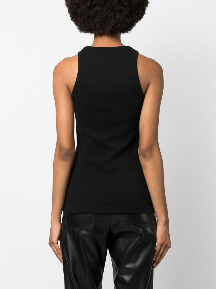 MSGM cut-out fine-ribbed tank top