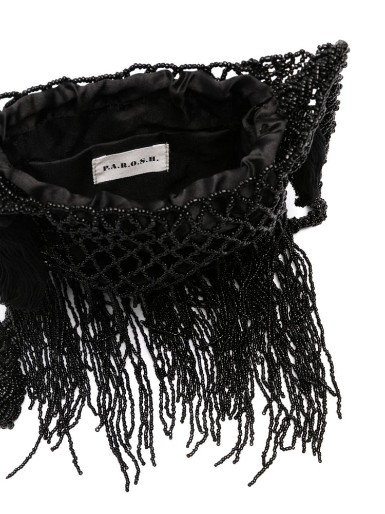 PAROSH beaded fringed shoulder bag