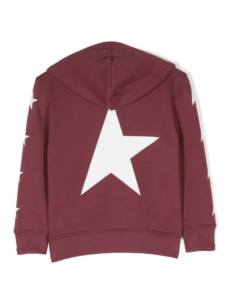 star-print jersey hoodie