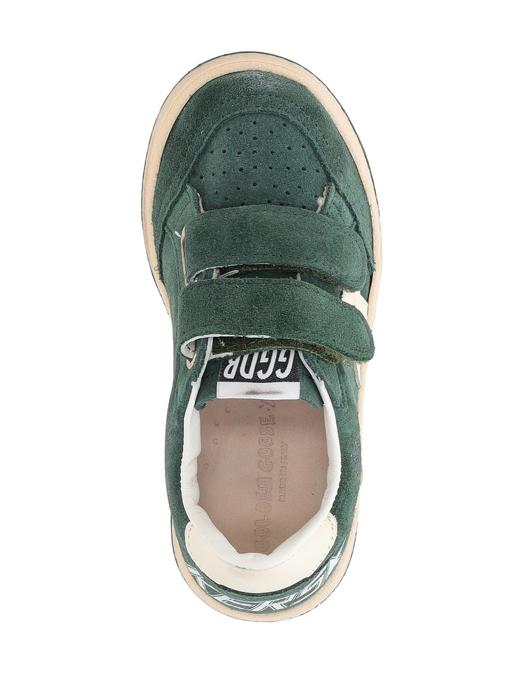 BALL STAR STRAP SUEDE UPPER VAMP TONGUE AND SPUR LEATHER STAR AND HEEL