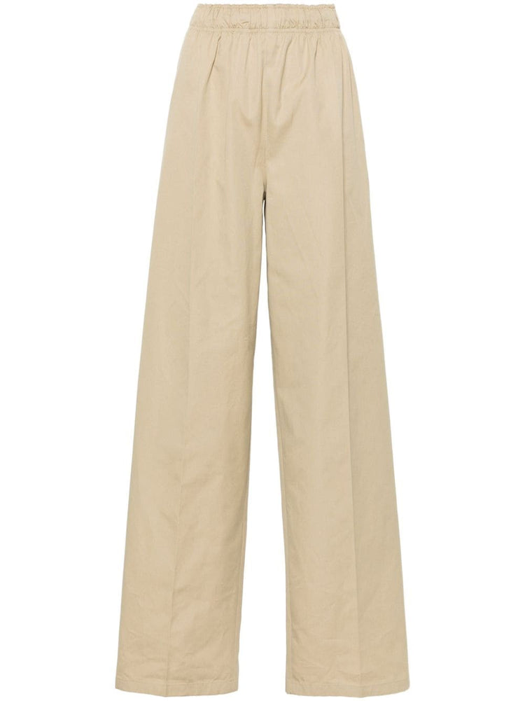 wide-leg cotton trousers