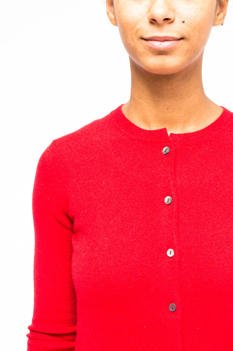 LA ROSE cardigan cashmere grigio melange