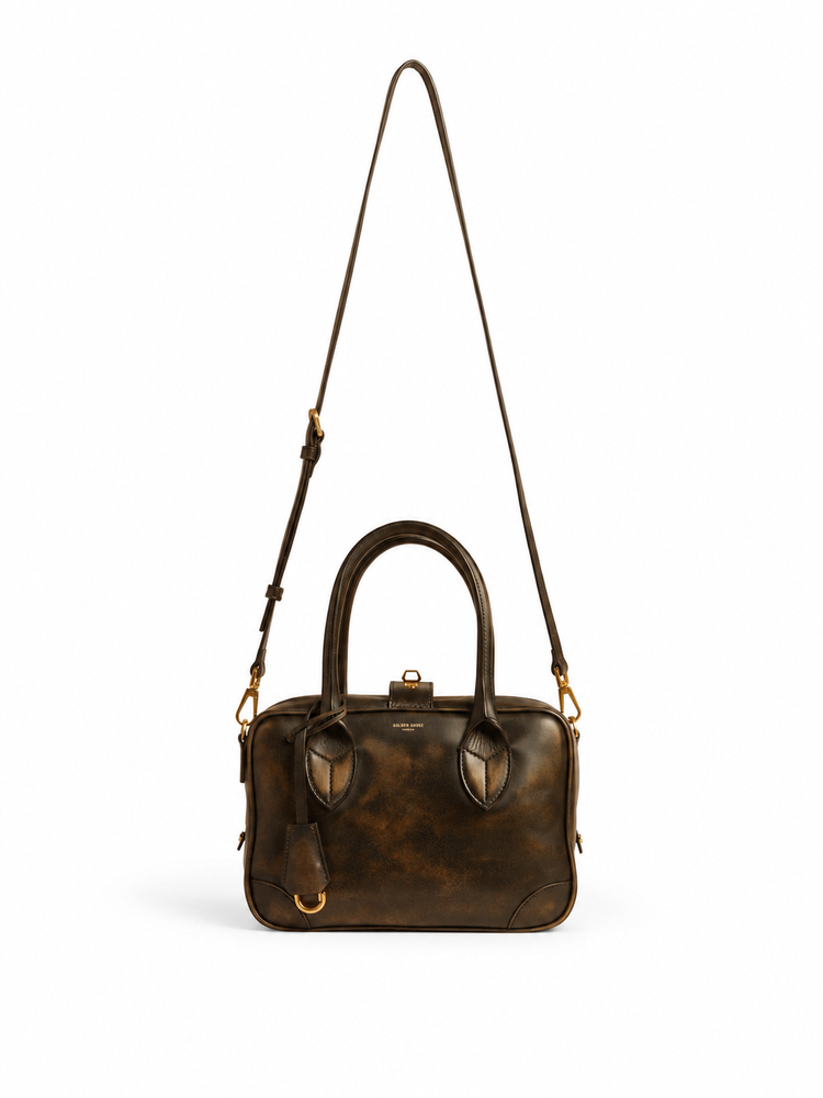 VITA BAG NEW VINTAGE LEATHER BODY GOLD METAL DETAILS