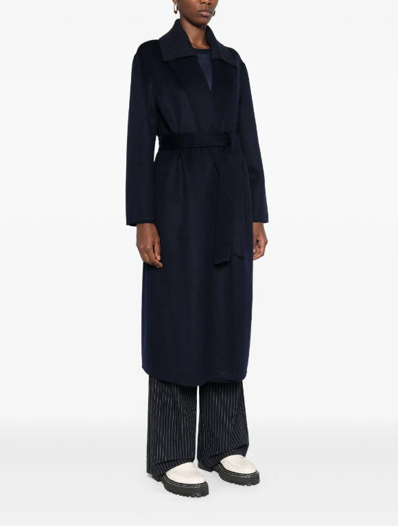 Leak belted mid-length coat