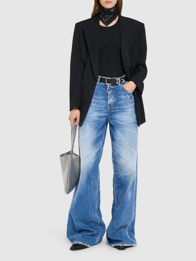 Traveller low rise wide denim jeans