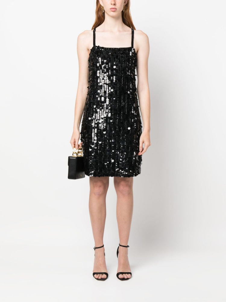 PAROSH sequined sleeveless minidress