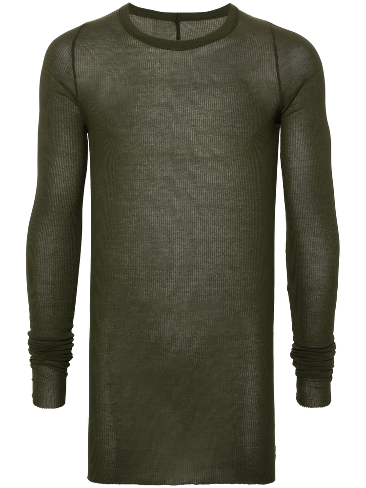 Rib fine-ribbed T-shirt