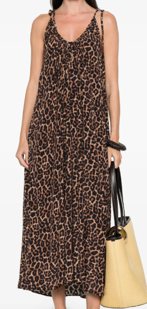 FLORA DRESS - BLACK AND BROWN LEOPARD