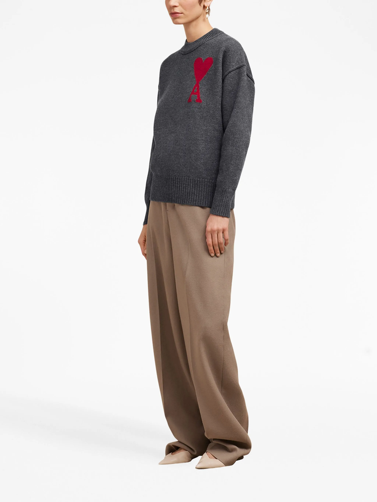 Ami de Coeur intarsia-logo wool jumper