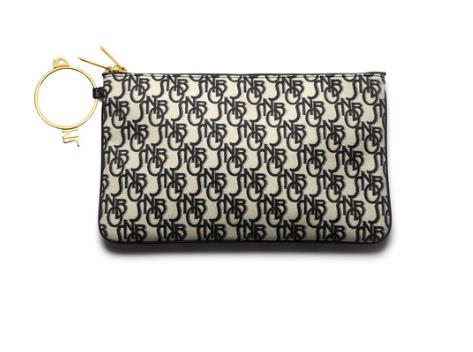 LE SNOB BIG LOGO PATTERN CLUTCH