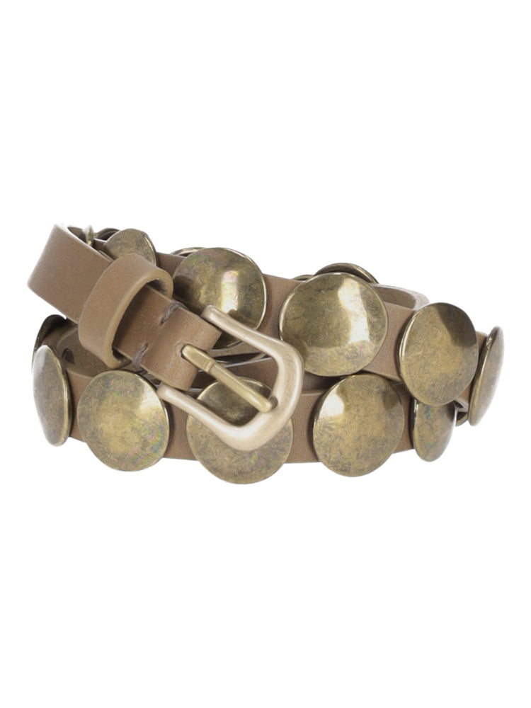 BELT TRINIDAD THIN WASHED LEATHER FLESH SIDE WITH STUDS