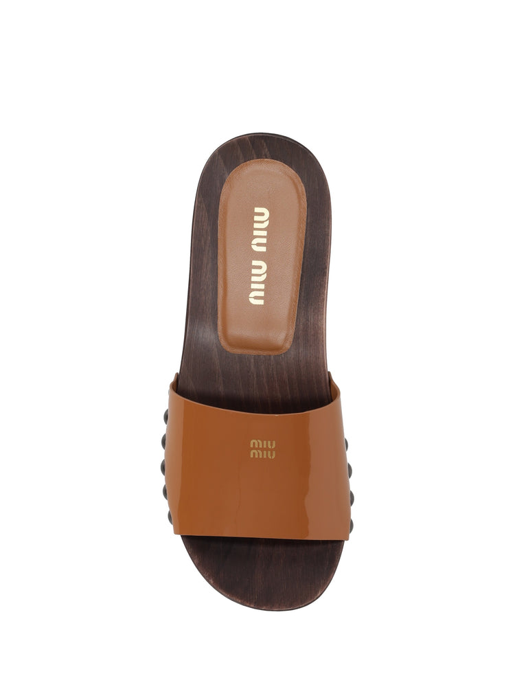 patent leather clogs