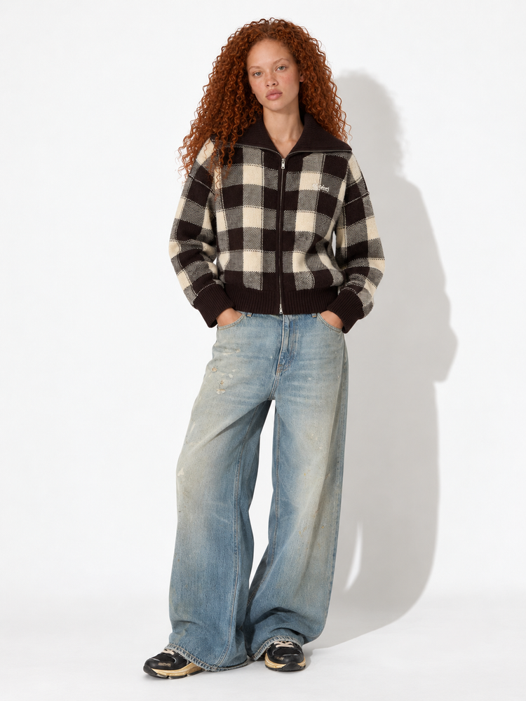 JOURNEY W'S KNIT DRESS RACHELLE WOOL CHECK JACQUARD