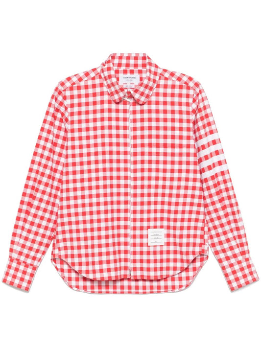 RC ROUND HEM ZIP UP SHIRT W/ T BAR PULLER IN 4 BAR GINGHAM CHECK FLANNEL