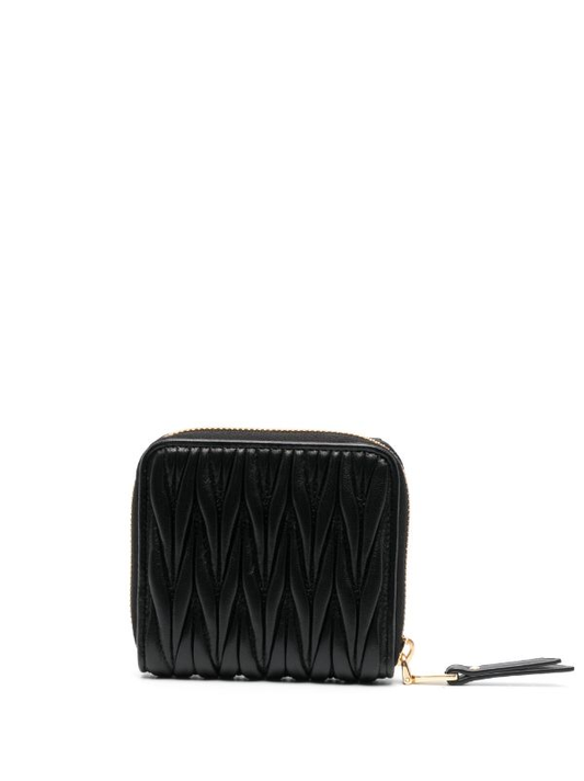 matelassé zip-around leather purse