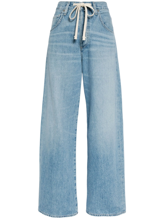 Brynn drawstring-waist cotton jeans