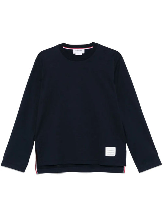 OVERSIZED LONG SLEEVE TEE W/ RWB KNIT TRIM IN MEDIUM WEIGHT JERSEY
