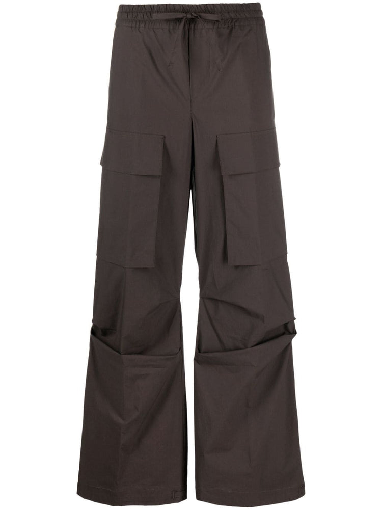 cargo-pockets cotton trousers