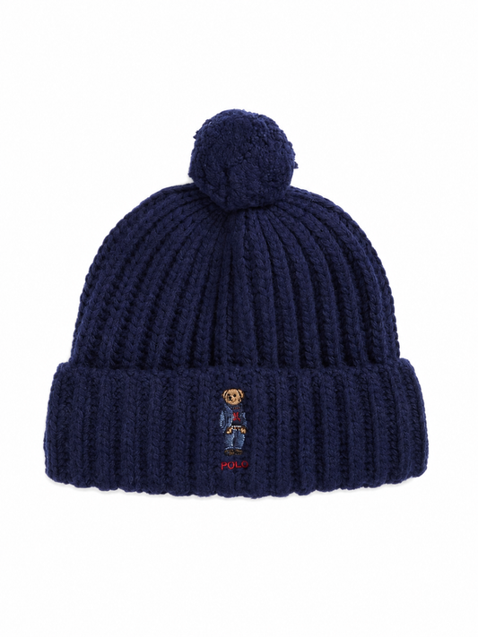 RWS WOOL RECYC NYLN-POM DNM BEAR BEANIE
