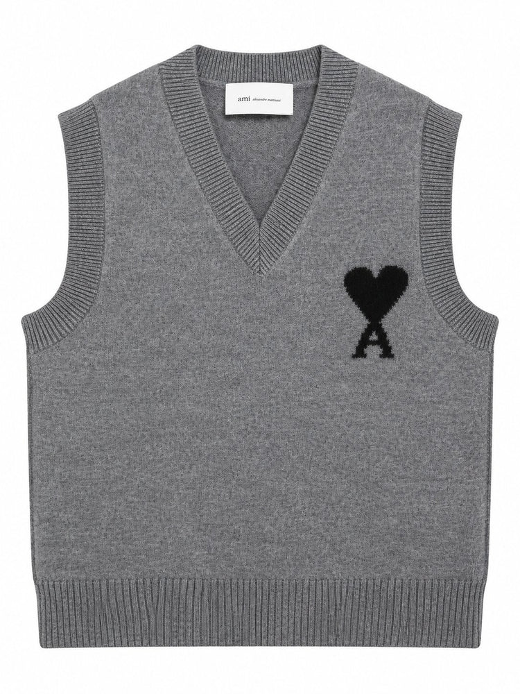 SLEEVELESS SWEATER WITH CONTRASTED AMI DE COEUR