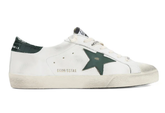 SUPER STAR NAPPA UPPER SUEDE TOE AND TONGUE LEATHER STAR PRINTED LEATHER HEEL