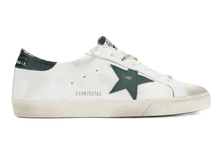 SUPER STAR NAPPA UPPER SUEDE TOE AND TONGUE LEATHER STAR PRINTED LEATHER HEEL