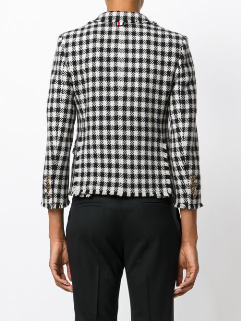 THOM BROWNE jacket check black white