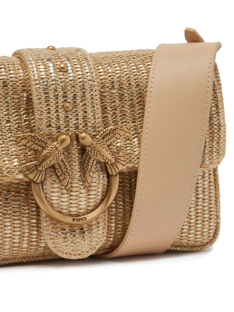 Love One rafia crossbody bag