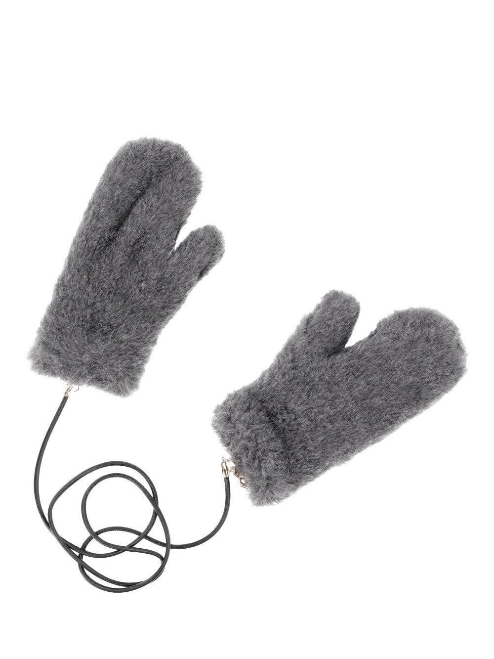 Ombrato alpaca and wool teddy fabric mittens