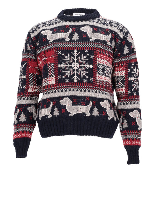 HOLIDAY HECTOR FAIRISLE JERSEY FLOAT JACQUARD RELAXED FIT CREW NECK PULLOVER IN  DONEGAL MOHAIR TWEE